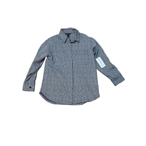 Athleta Womens Medium Braiden Short Jacket Black White Button Up Textured NWT - Picture 7 of 10